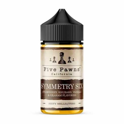 Five Pawns Symmetry Six likit: Çilek, Rabarba, Vanilya ve Graham aromalı.