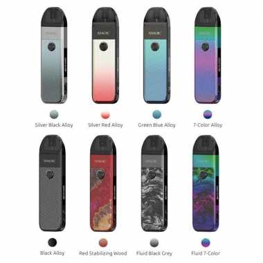 SMOK Pozz Pro Pod çeşitleri: Silver, Red, Blue, Black, Wood, Fluid renk seçenekleri.