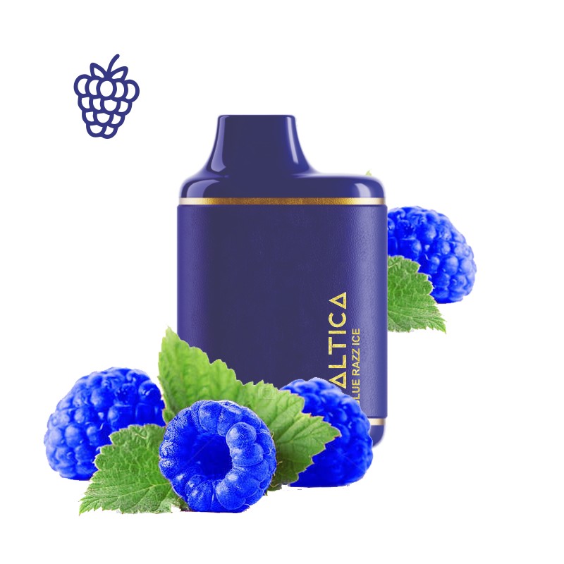 Saltica Leather 7000 Blue Razz Ice tek kullanımlık vape bar, mavi ahududu.