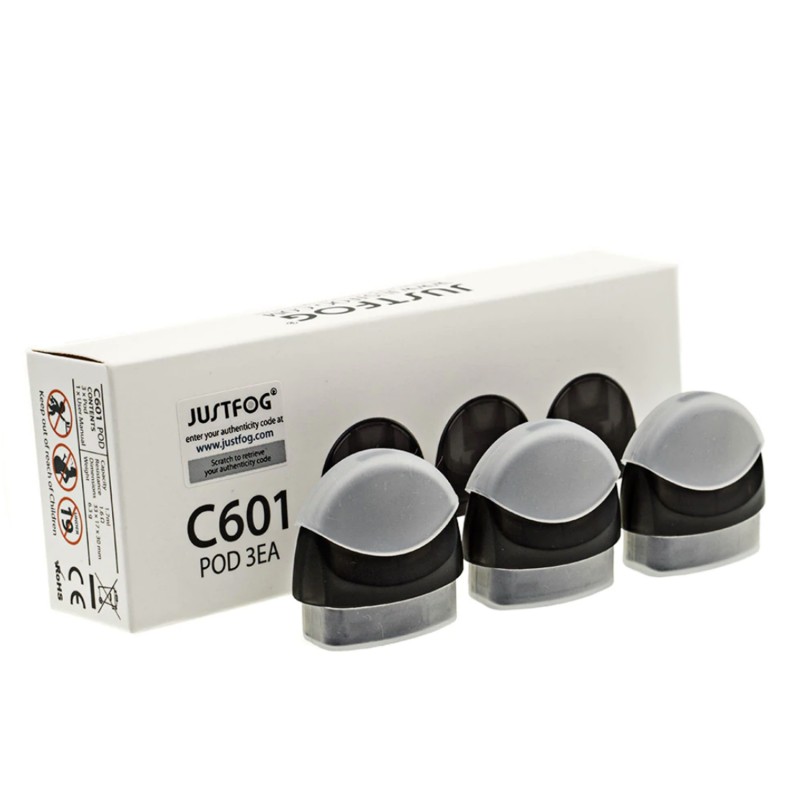 Justfog C601 Kartuşu 3'lü Paket, Siyah/Gri Yedek Podlar