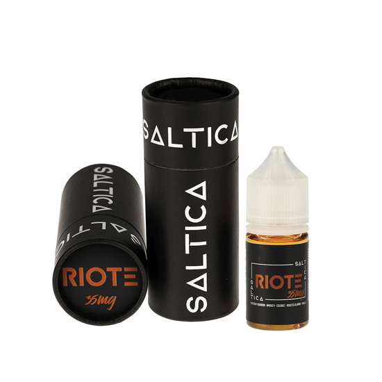 Saltica Riote Salt Likit 35mg Siyah Kutu ve Şişe Ambalajı