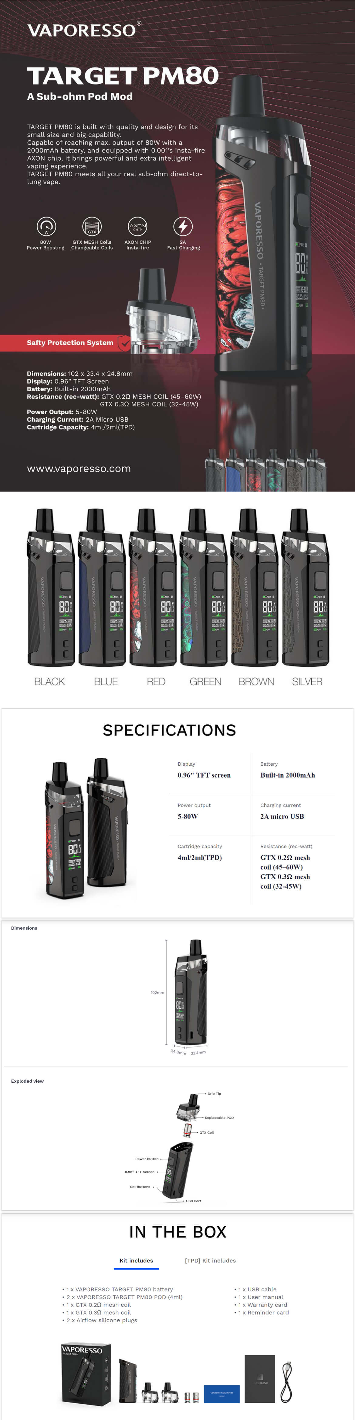 Vaporesso Target PM80 Pod Mod